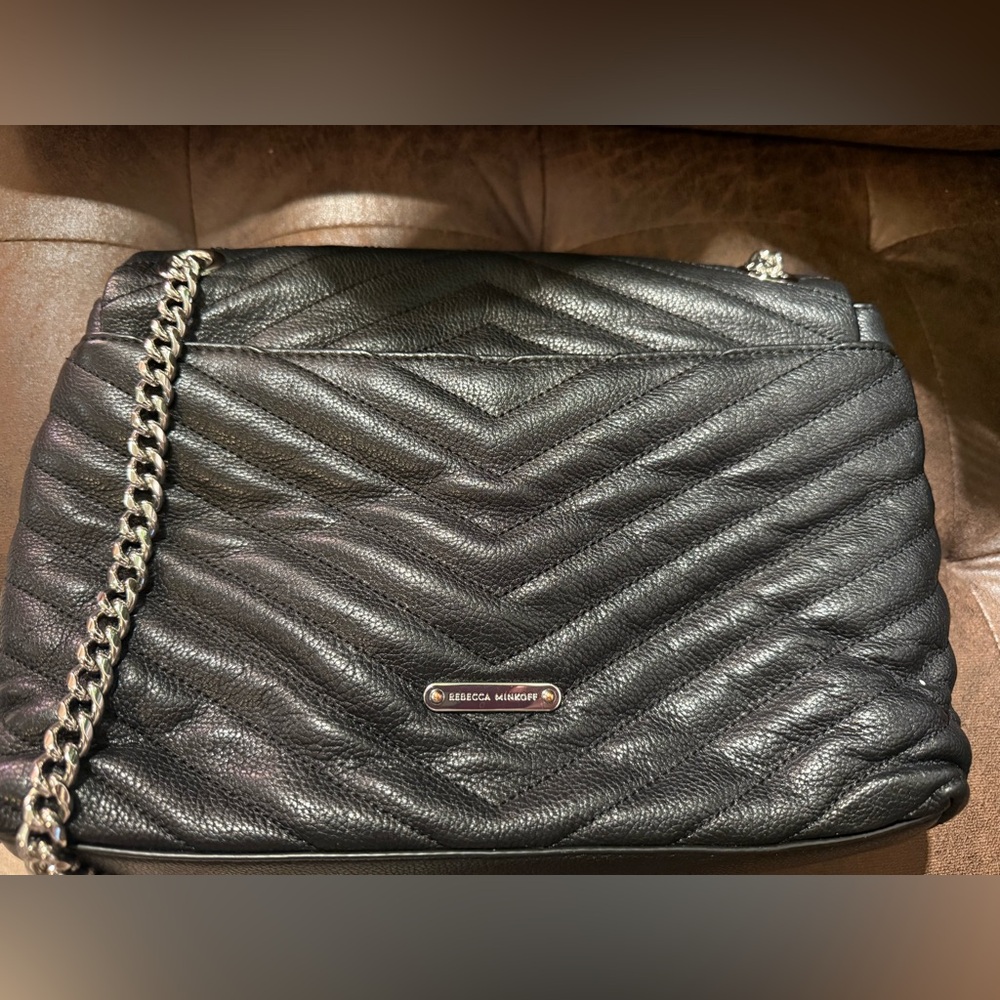 Rebecca Minkoff Eddie Crossbody Black Quilted Leather Bag - Picture 11 of 16